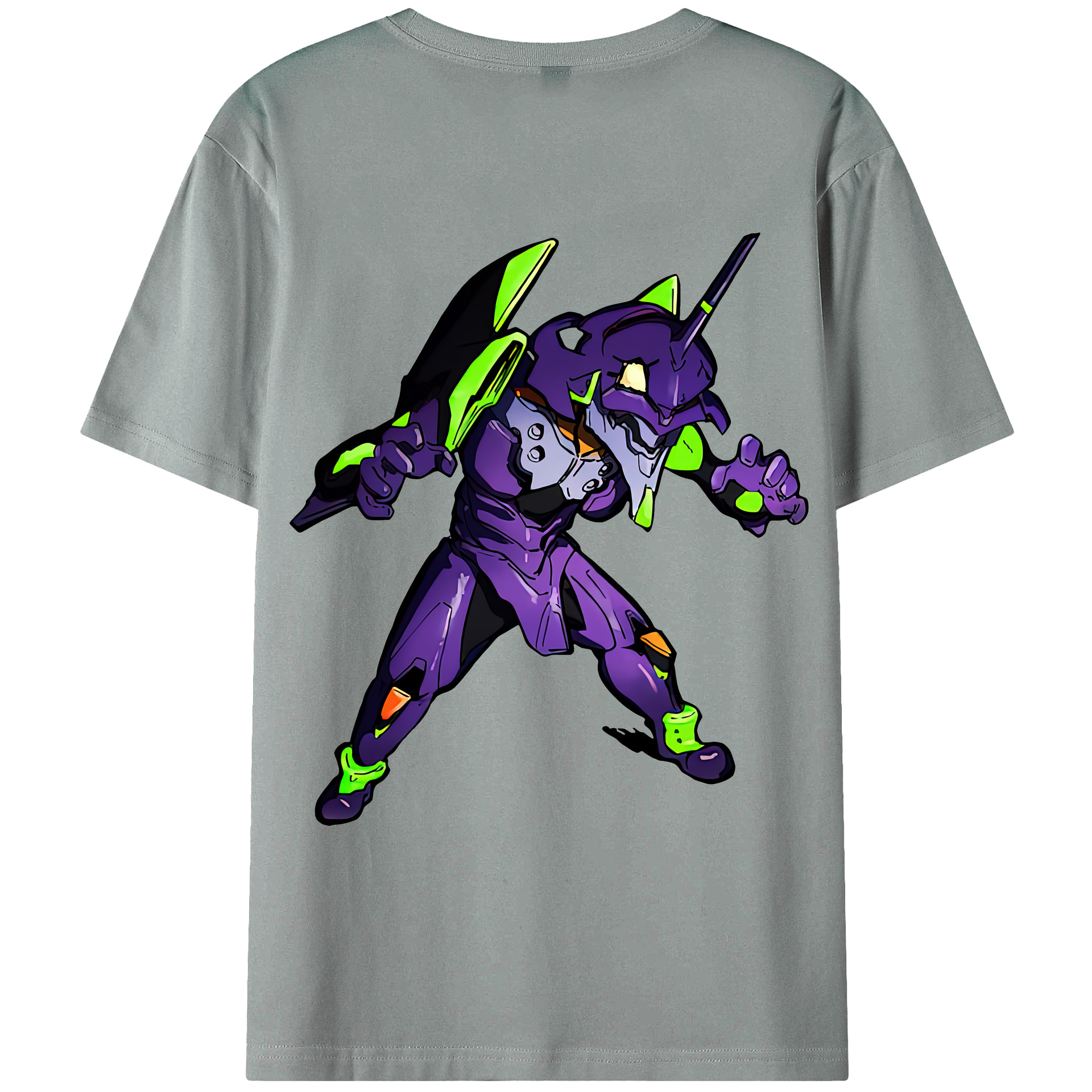 （画像用） EVA 新世紀エヴァンゲリオン 綿100％ メンズ半袖Tシャツ（バックプリント） 通気性